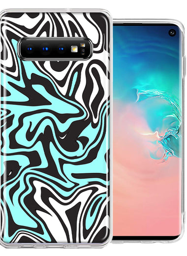 Samsung Galaxy S10 Mint Black Abstract Design Double Layer Phone Case Cover