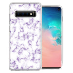 Samsung Galaxy S10 Purple Marble Design Double Layer Phone Case Cover