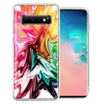 Samsung Galaxy S10 Plus Rainbow Flower Abstract Design Double Layer Phone Case Cover