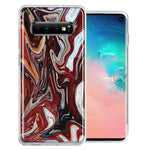 Samsung Galaxy S10 Plus Red White Abstract Design Double Layer Phone Case Cover