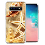 Samsung Galaxy S10 Plus Sand Shells Starfish Design Double Layer Phone Case Cover
