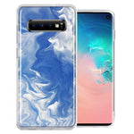 Samsung Galaxy S10 Plus Sky Blue Swirl Design Double Layer Phone Case Cover