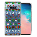 Samsung Galaxy S10e Classic Christmas Polka Dots Santa Snowman Reindeer Candy Cane Design Double Layer Phone Case Cover