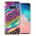 Samsung Galaxy S10e Leopard Paint Colorful Beautiful Abstract Milkyway Double Layer Phone Case Cover