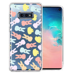 Samsung Galaxy S10e Pastel Easter Polkadots Bunny Chick Candies Double Layer Phone Case Cover