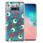 Samsung Galaxy S10e Halloween Creepy Tropical Eyeballs Design Double Layer Phone Case Cover