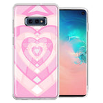 Samsung Galaxy S10e Pink Gem Hearts Design Double Layer Phone Case Cover