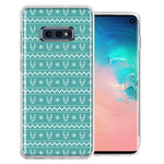 Samsung Galaxy S10e Teal Christmas Reindeer Pattern Design Double Layer Phone Case Cover