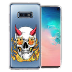 Samsung Galaxy 10e Flamming Devil Skull Design Double Layer Phone Case Cover