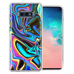 Samsung Galaxy S10e Blue Paint Swirl Design Double Layer Phone Case Cover