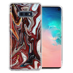 Samsung Galaxy S10e Red White Abstract Design Double Layer Phone Case Cover