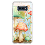 Samsung Galaxy S10e Fairytale Watercolor Mushrooms Pastel Spring Flowers Floral Hybrid Protective Phone Case Cover