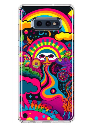 Samsung Galaxy S10e Psychedelic Trippy Hippie Night Walk Hybrid Protective Phone Case Cover