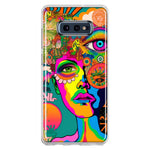 Samsung Galaxy S10e Neon Rainbow Psychedelic Hippie One Eye Pop Art Hybrid Protective Phone Case Cover