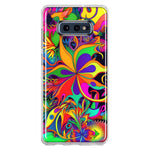 Samsung Galaxy S10e Neon Rainbow Psychedelic Hippie Wild Flowers Hybrid Protective Phone Case Cover