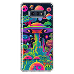 Samsung Galaxy S10e Neon Rainbow Psychedelic UFO Alien Planet Hybrid Protective Phone Case Cover