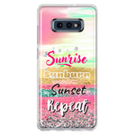 Samsung Galaxy S10e Summer Brush Strokes Sunrise Sunburn Sunset Repeat Hybrid Protective Phone Case Cover