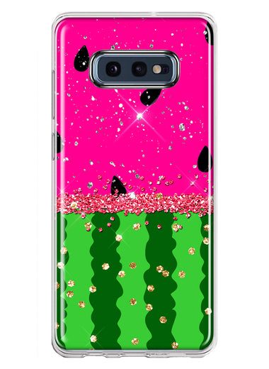 Samsung Galaxy S10e Summer Watermelon Sugar Vacation Tropical Fruit Pink Green Hybrid Protective Phone Case Cover