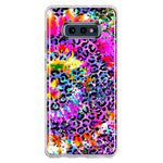 Samsung Galaxy S10e Vibrant Pink Purple Tie Dye Summer Leopard Swirl Rainbow Hybrid Protective Phone Case Cover