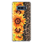 Samsung Galaxy S10e Yellow Summer Sunflowers Brown Leopard Honeycomb Hybrid Protective Phone Case Cover