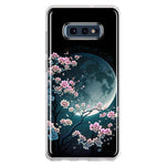 Samsung Galaxy S10e Kawaii Manga Pink Cherry Blossom Full Moon Hybrid Protective Phone Case Cover