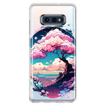 Samsung Galaxy S10e Kawaii Manga Pink Cherry Blossom Japanese Sky Floral Ocean Hybrid Protective Phone Case Cover