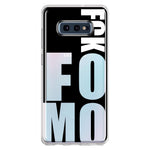 Samsung Galaxy S10e Black Clear Funny Text Quote Fckfomo Hybrid Protective Phone Case Cover