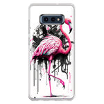Samsung Galaxy S10e Pink Flamingo Painting Graffiti Hybrid Protective Phone Case Cover