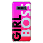 Samsung Galaxy S10e Pink Clear Funny Text Quote Girl Boss Hybrid Protective Phone Case Cover