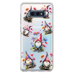 Samsung Galaxy S10e Cute Pink Purple Cosmos Flowers Gnomes Spring Floral Double Layer Phone Case Cover