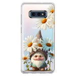 Samsung Galaxy S10e Cute Gnome White Daisy Flowers Floral Hybrid Protective Phone Case Cover