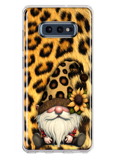 Samsung Galaxy S10e Gnome Sunflower Leopard Hybrid Protective Phone Case Cover
