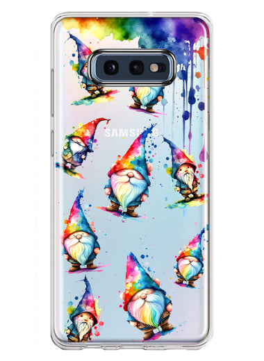 Samsung Galaxy S10e Neon Water Painting Colorful Splash Gnomes Hybrid Protective Phone Case Cover