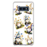 Samsung Galaxy S10e Cute White Blue Daisies Gnomes Hybrid Protective Phone Case Cover