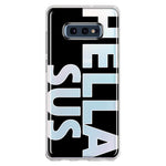 Samsung Galaxy S10e Black Clear Funny Text Quote Hella Sus Hybrid Protective Phone Case Cover