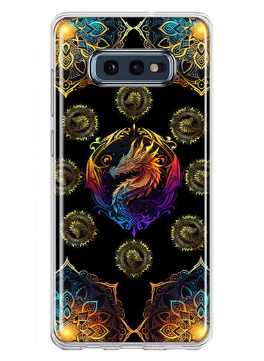 Samsung Galaxy S10e Mandala Geometry Abstract Dragon Pattern Hybrid Protective Phone Case Cover