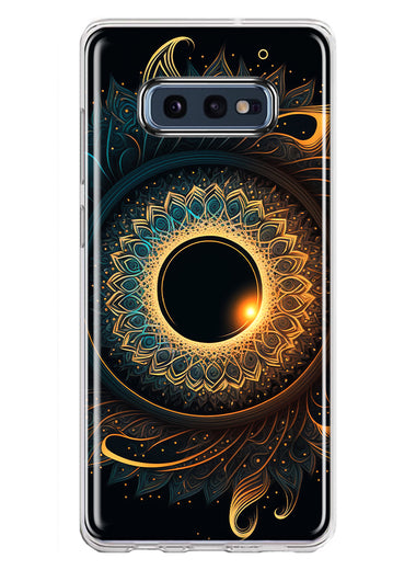 Samsung Galaxy S10e Mandala Geometry Abstract Eclipse Pattern Hybrid Protective Phone Case Cover