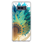 Samsung Galaxy S10e Mandala Geometry Abstract Peacock Feather Pattern Hybrid Protective Phone Case Cover