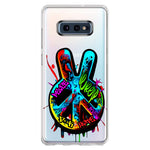 Samsung Galaxy S10e Peace Graffiti Painting Art Hybrid Protective Phone Case Cover