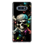 Samsung Galaxy S10e Fantasy Paint Splash Pirate Skull Hybrid Protective Phone Case Cover