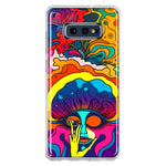 Samsung Galaxy S10e Neon Rainbow Psychedelic Trippy Hippie Big Brain Hybrid Protective Phone Case Cover