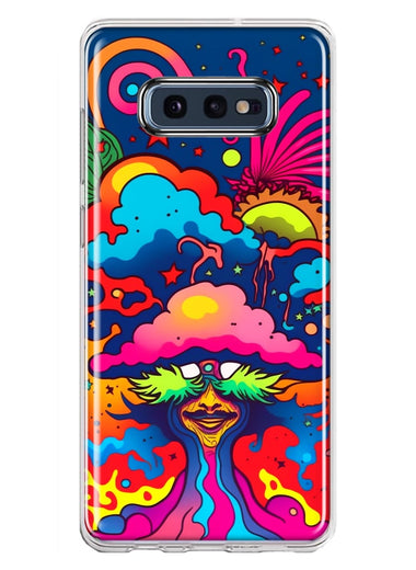 Samsung Galaxy S10e Neon Rainbow Psychedelic Trippy Hippie Bomb Star Dream Hybrid Protective Phone Case Cover