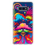 Samsung Galaxy S10e Neon Rainbow Psychedelic Trippy Hippie Bomb Star Dream Hybrid Protective Phone Case Cover
