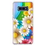 Samsung Galaxy S10e Colorful Rainbow Daisies Blue Pink White Green Double Layer Phone Case Cover