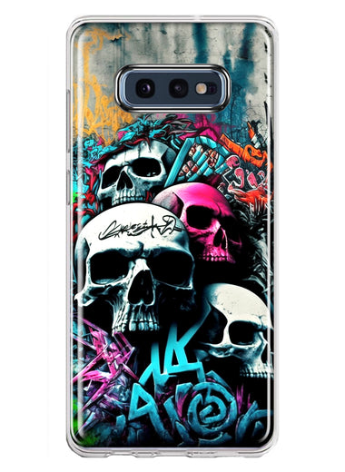Samsung Galaxy S10e Skulls Graffiti Painting Art Hybrid Protective Phone Case Cover