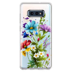 Samsung Galaxy S10e Purple Yellow Red Spring Flowers Floral Hybrid Protective Phone Case Cover