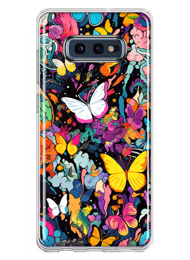 Samsung Galaxy S10e Psychedelic Trippy Butterflies Pop Art Hybrid Protective Phone Case Cover