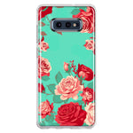 Samsung Galaxy S10e Turquoise Teal Vintage Pastel Pink Red Roses Double Layer Phone Case Cover
