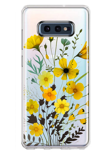 Samsung Galaxy S10e Yellow Summer Flowers Floral Hybrid Protective Phone Case Cover