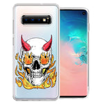 Samsung Galaxy 10 Flamming Devil Skull Design Double Layer Phone Case Cover